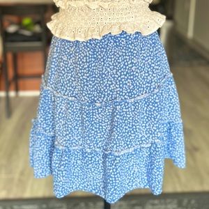 Wild Fable Blue Floral Skirt